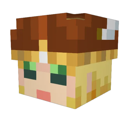Walkure_ Minecraft avatar head, 3D render
