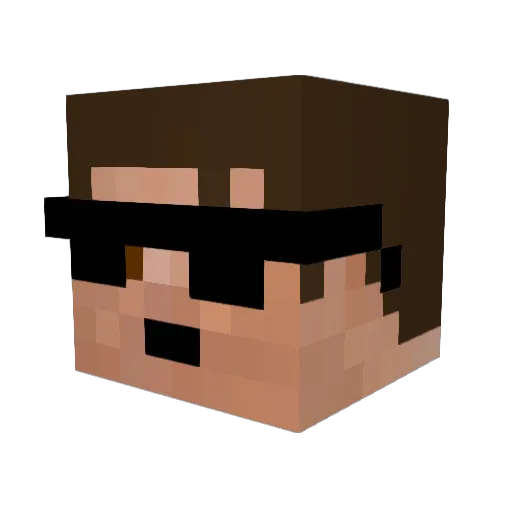 Wall_13 Minecraft avatar head, 3D render