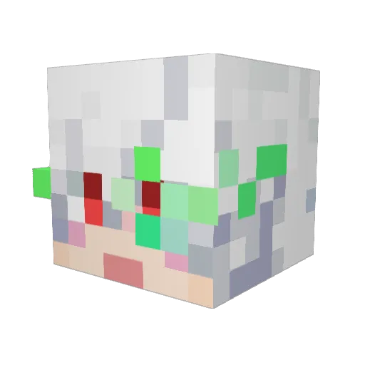 Wall_alter Minecraft avatar head, 3D render