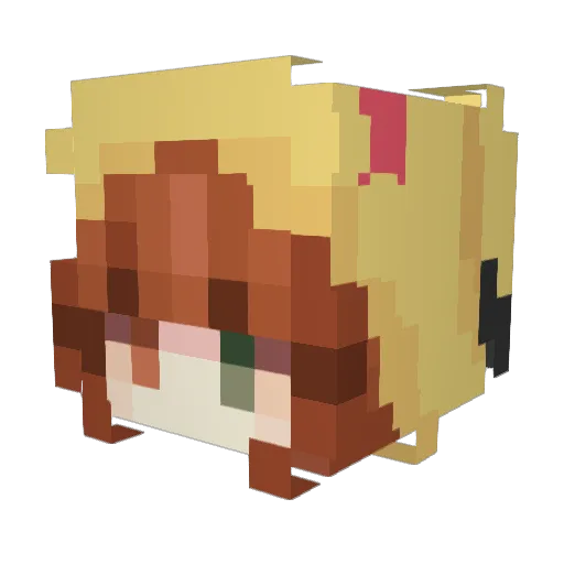 Wall_eGirl Minecraft avatar head, 3D render