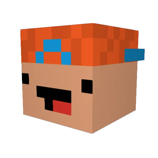Wallinou Minecraft avatar head, 3D render