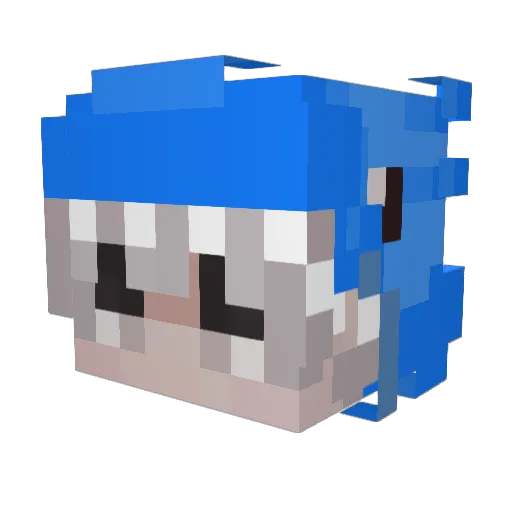 WallyCrafts Minecraft avatar head, 3D render