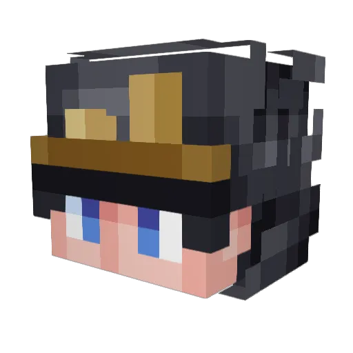 WalnutZnx Minecraft avatar head, 3D render