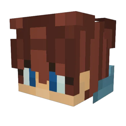 Walriee Minecraft avatar head, 3D render