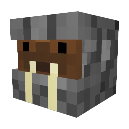 Walrussian Minecraft avatar head, 3D render