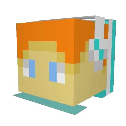 WaltMat123 Minecraft avatar head, 3D render