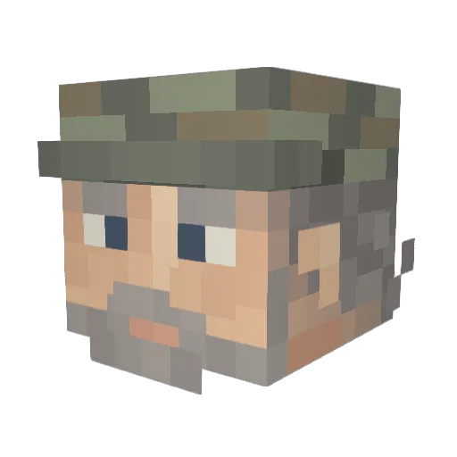 WaltardWhite Minecraft avatar head, 3D render
