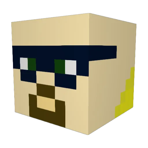 Walteer_white Minecraft avatar head, 3D render