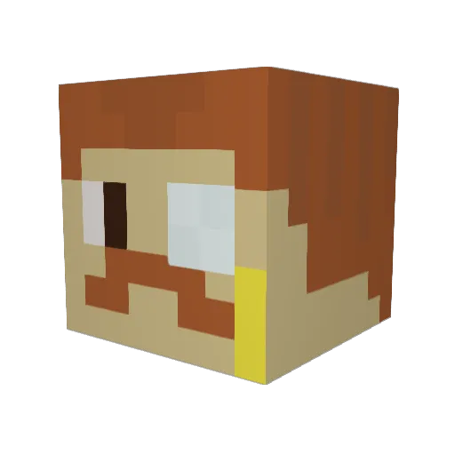 WalterDieGurke Minecraft avatar head, 3D render