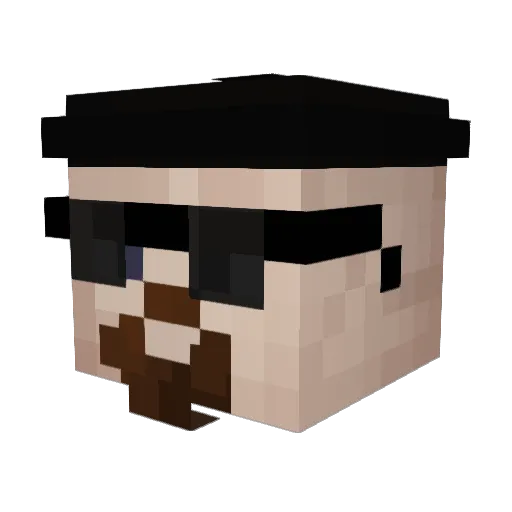 WalterGabe Minecraft avatar head, 3D render