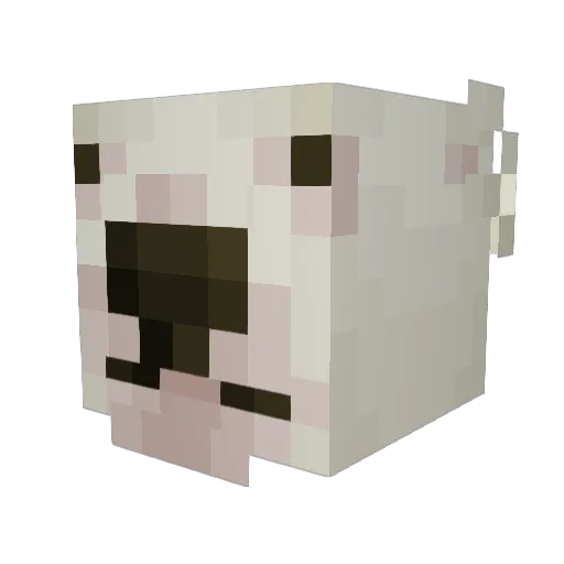 Waltering Minecraft avatar head, 3D render