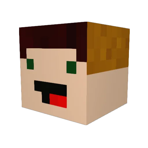 WaltonPlays Minecraft avatar head, 3D render