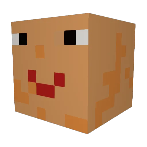 Walubins Minecraft avatar head, 3D render