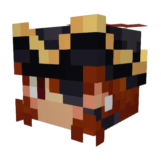 Waluz Minecraft avatar head, 3D render