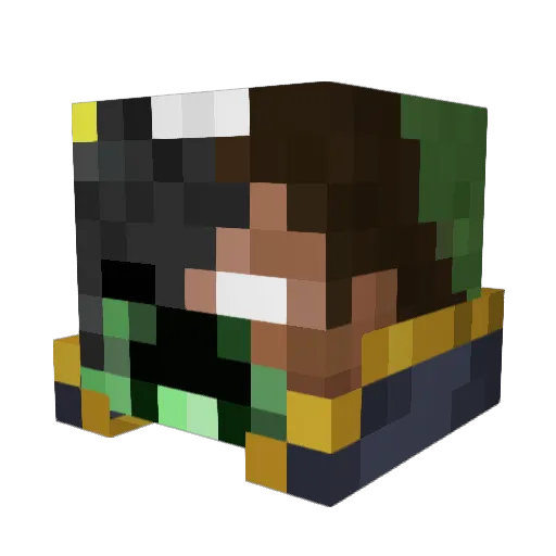 WalzaK Minecraft avatar head, 3D render