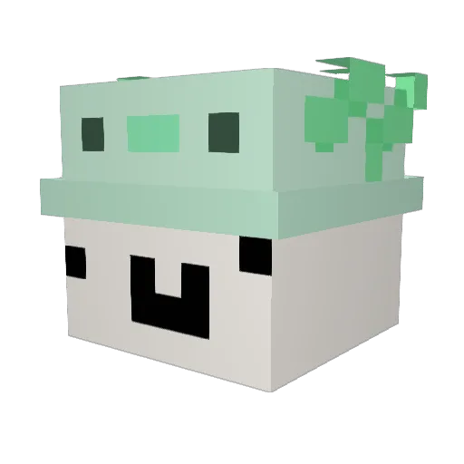 Wam1or Minecraft avatar head, 3D render