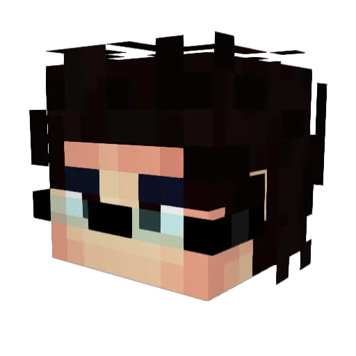 Wamex Minecraft avatar head, 3D render