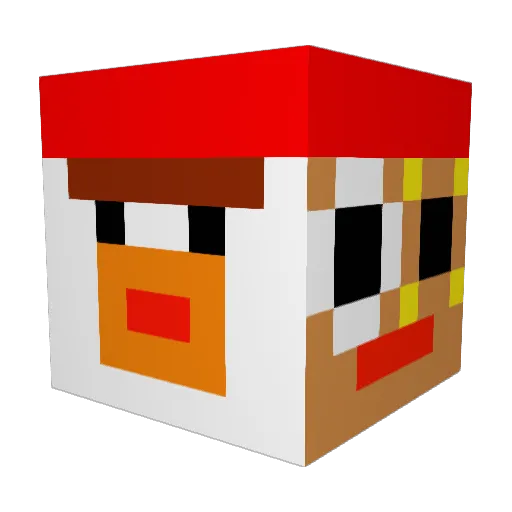 WanPaco Minecraft avatar head, 3D render