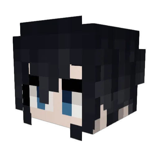 WanScarlet Minecraft avatar head, 3D render