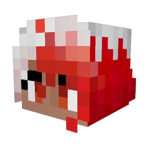 Wan_yue_ Minecraft avatar head, 3D render