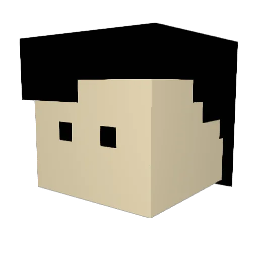 Wanano_ Minecraft avatar head, 3D render