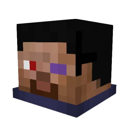 Wanarout Minecraft avatar head, 3D render