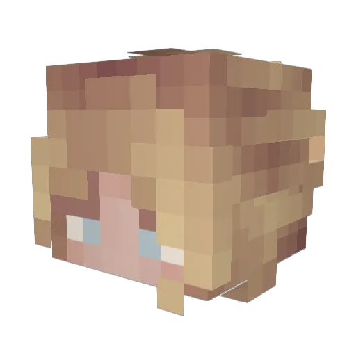 WandaMaxi Minecraft avatar head, 3D render