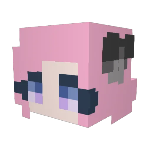 Wandaa_ Minecraft avatar head, 3D render