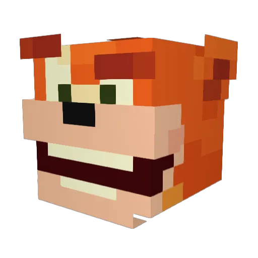 Wanderhex Minecraft avatar head, 3D render