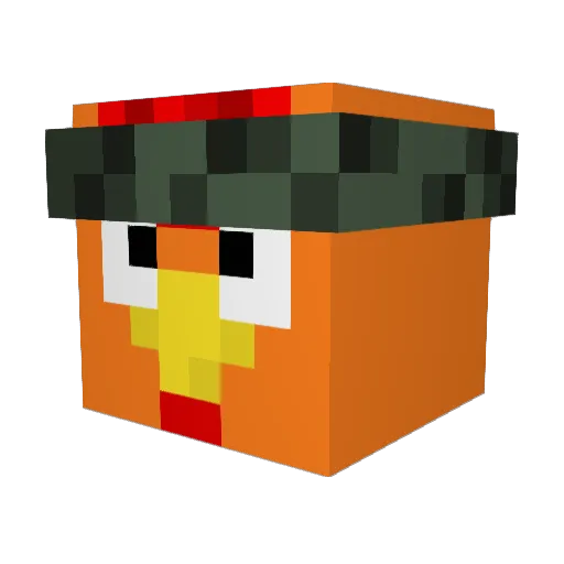 WanderingChicken Minecraft avatar head, 3D render