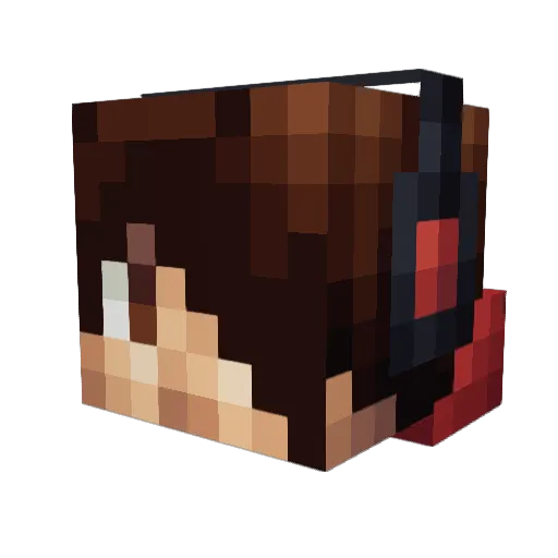 Wandli Minecraft avatar head, 3D render