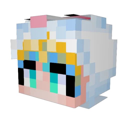 Wandokung Minecraft avatar head, 3D render