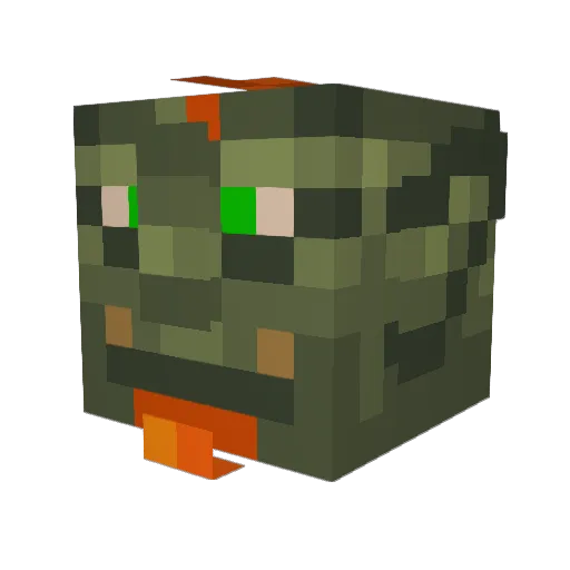 Wanedalf Minecraft avatar head, 3D render