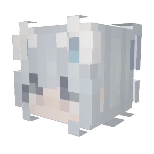 Wanfeng_Bili Minecraft avatar head, 3D render
