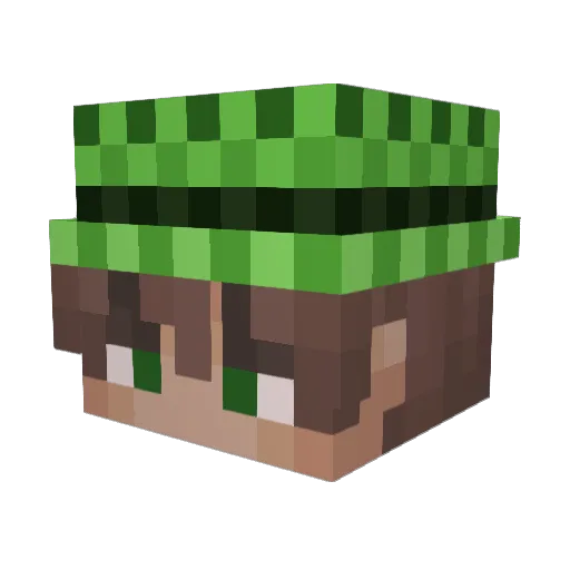 WangLi_Active Minecraft avatar head, 3D render