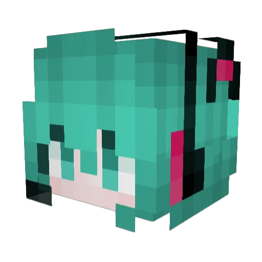 Wang_KUN Minecraft avatar head, 3D render