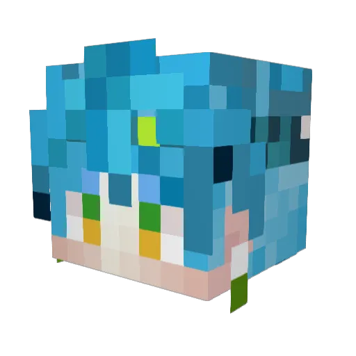 Wang_que_ Minecraft avatar head, 3D render