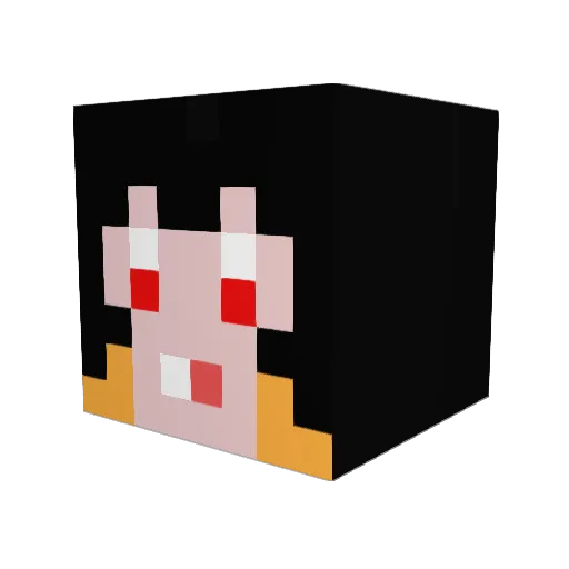 Wang_yixuan Minecraft avatar head, 3D render