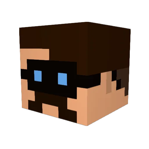 Wangholes Minecraft avatar head, 3D render