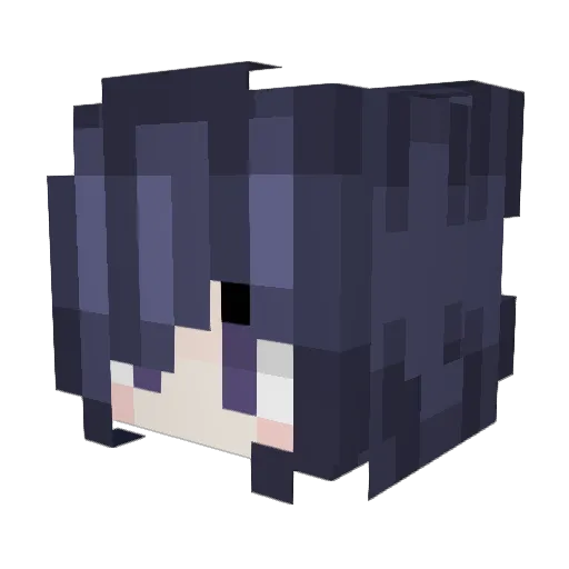 Wanhunzi Minecraft avatar head, 3D render