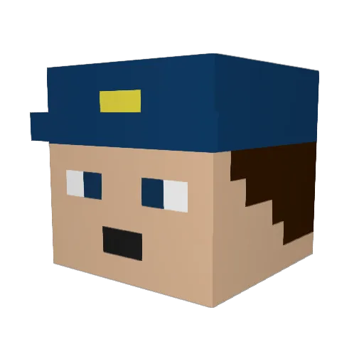 Wannabe066 Minecraft avatar head, 3D render