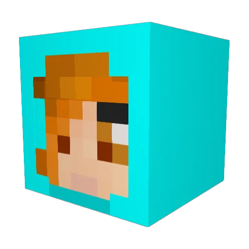 Wannahnz Minecraft avatar head, 3D render