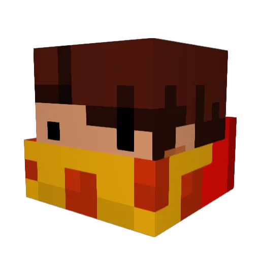 Wannapizza Minecraft avatar head, 3D render