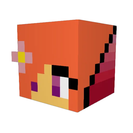 Wanshu1 Minecraft avatar head, 3D render