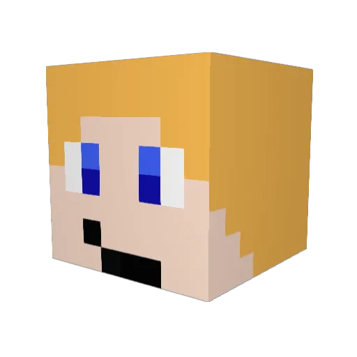 WantMoi Minecraft avatar head, 3D render