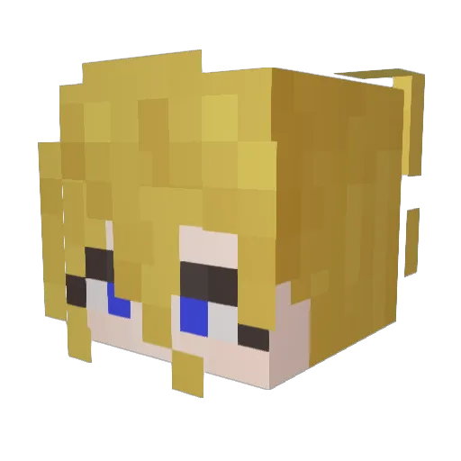 Wanubi Minecraft avatar head, 3D render
