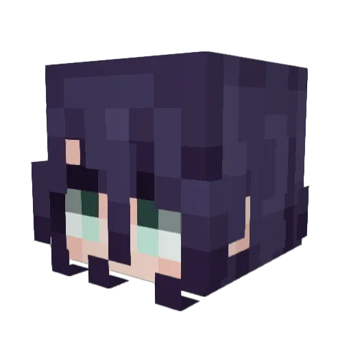 Wanyy Minecraft avatar head, 3D render