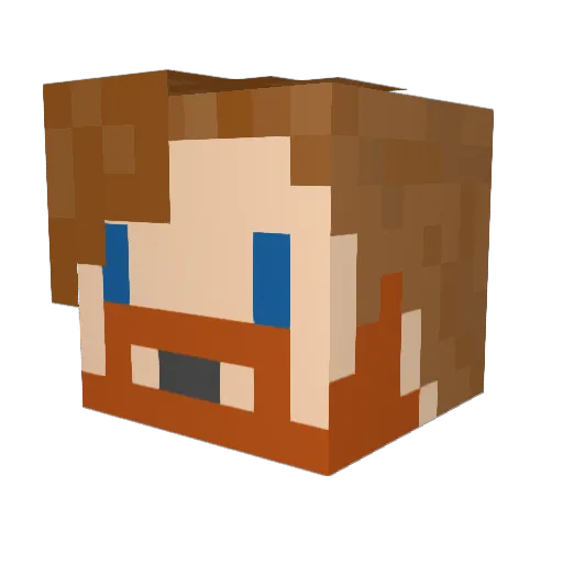 Waphle Minecraft avatar head, 3D render
