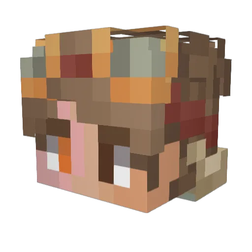 Waps14_x8 Minecraft avatar head, 3D render