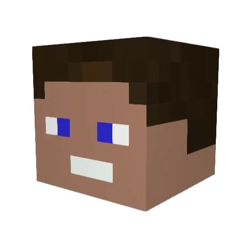 Waquarn Minecraft avatar head, 3D render